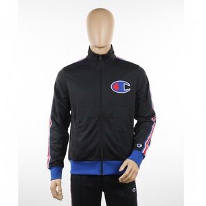 Champion Track Jacket Men's Small Chain Stitch On Felt "C" Black V3377